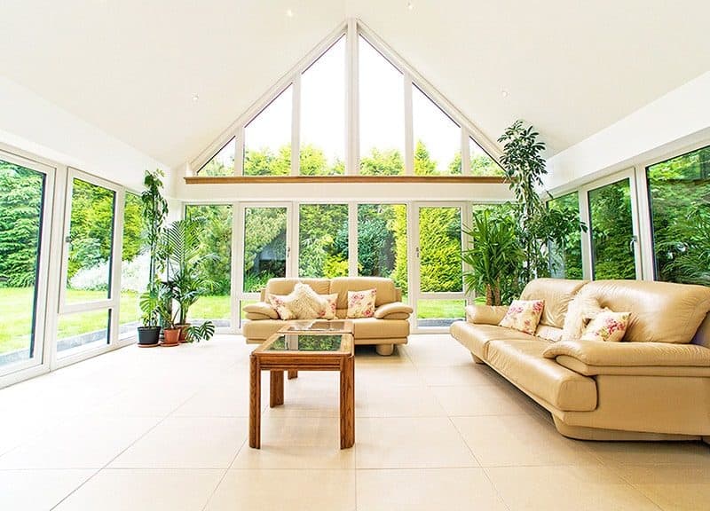 Orangery interior with sunburst warm roof