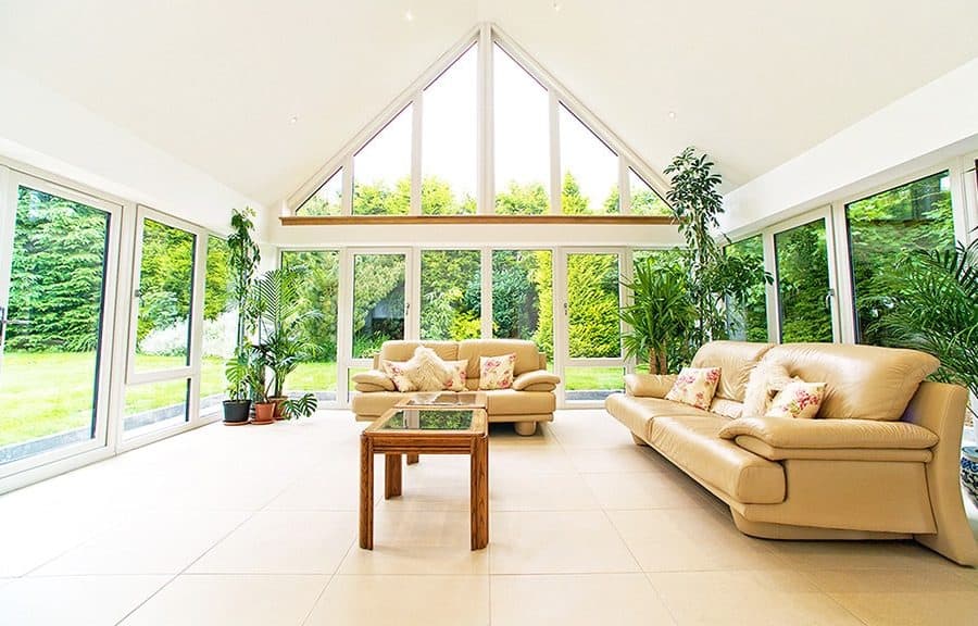 Orangery interior with sunburst warm roof