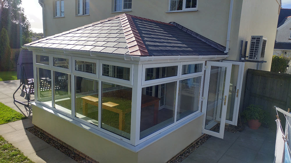 New solid conservatory roof after installation