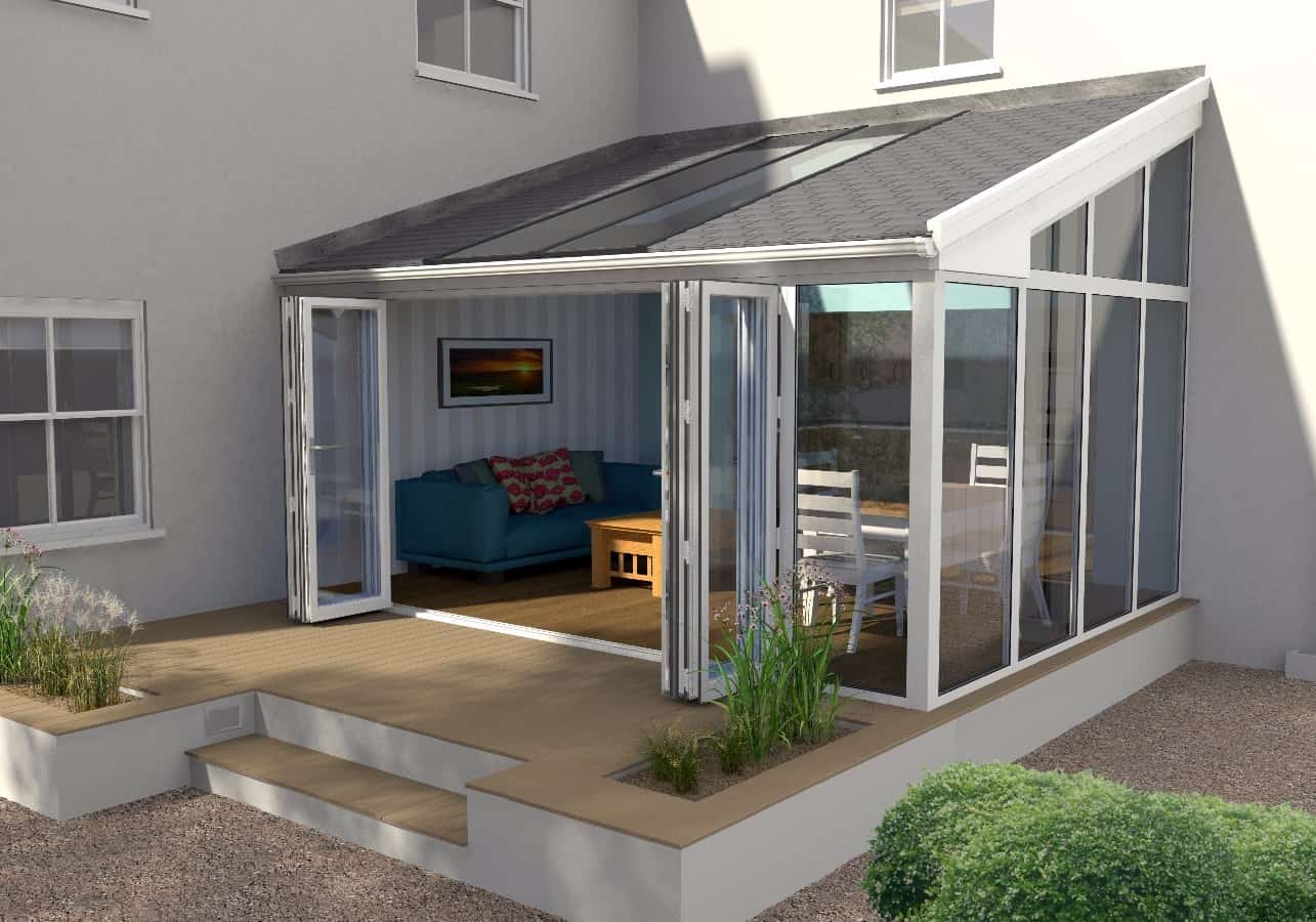 Small modern lean-to conservatory