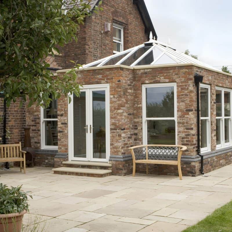 Brick orangery with a new roof