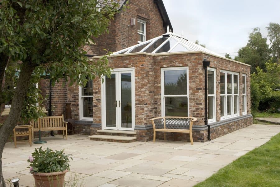 Brick orangery with a new roof