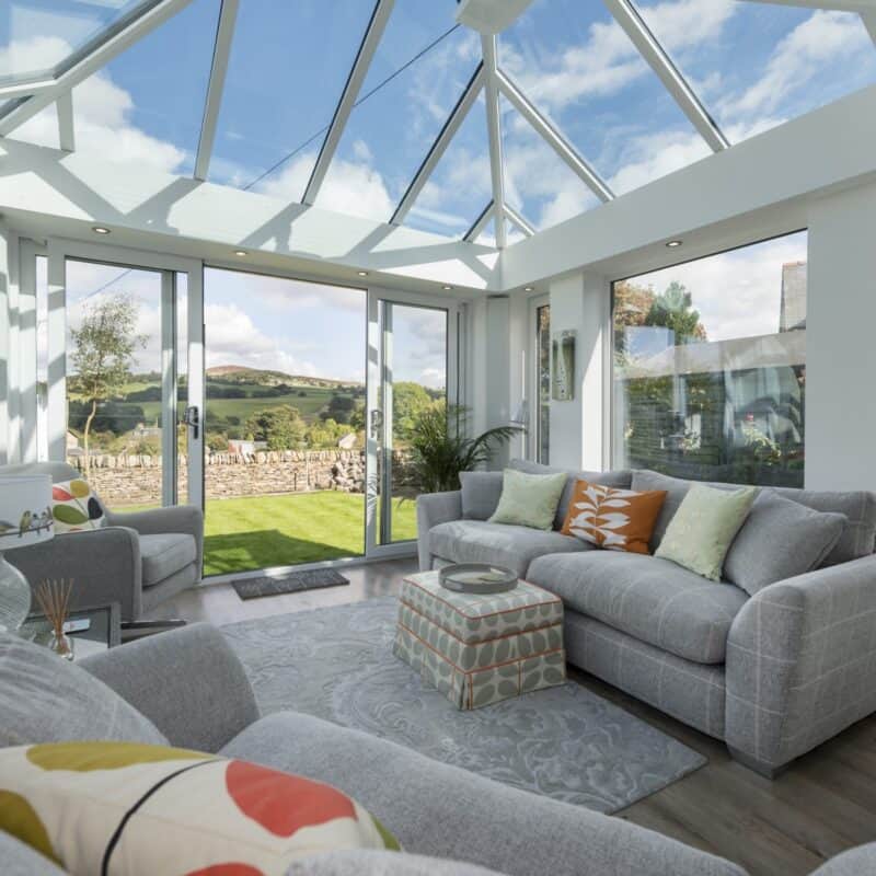 Conservatory with glass roof