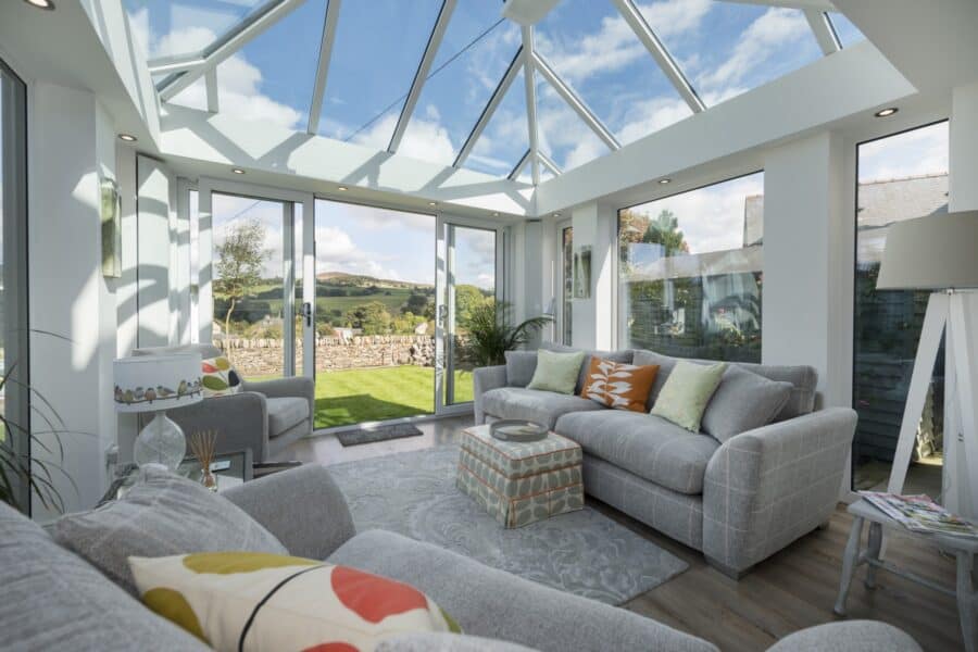 Conservatory with glass roof