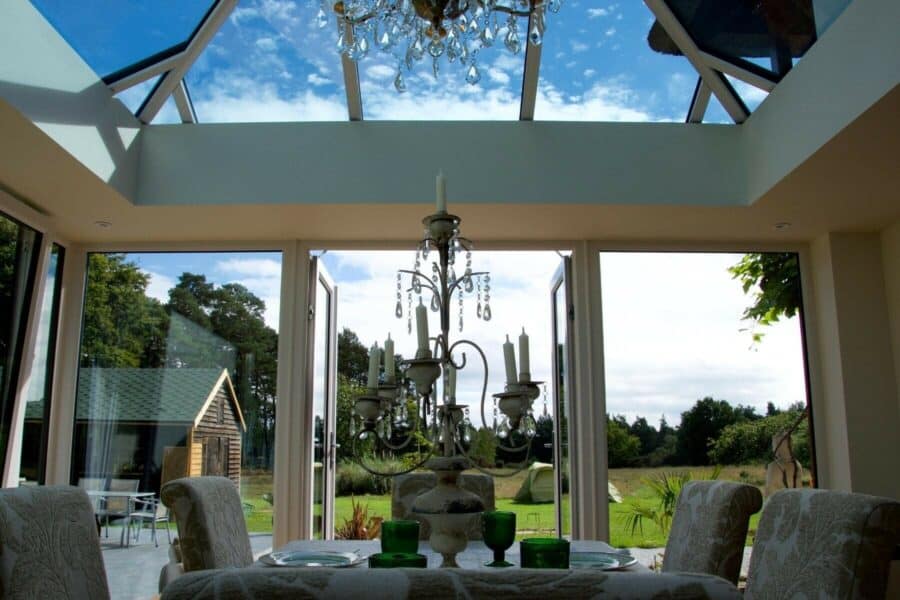 Ultraframe glass roof conservatory